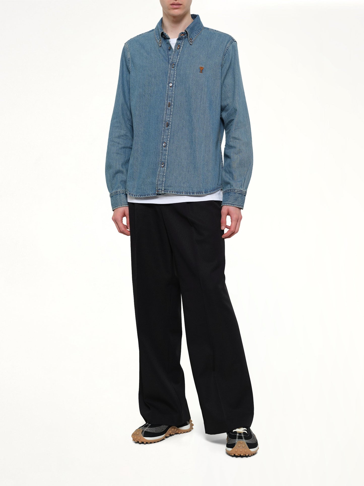PARIS Contrasted Ami De Coeur Shirt (Blue)
