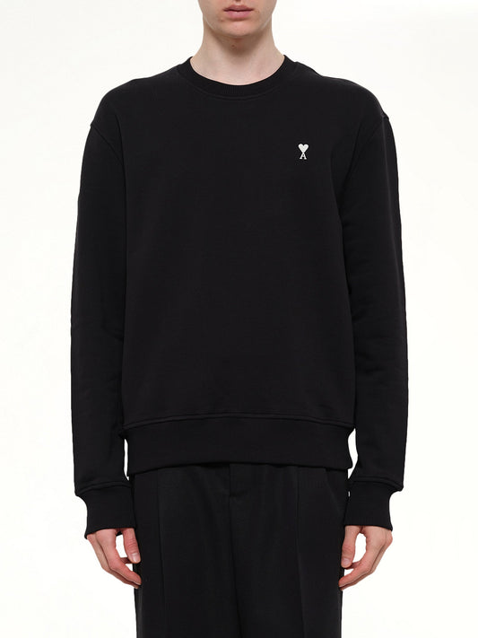 Image of a model wearing Outerwear. Product name - Contrasted ADC Sweatshirt in Black colour by brand - AMI PARIS