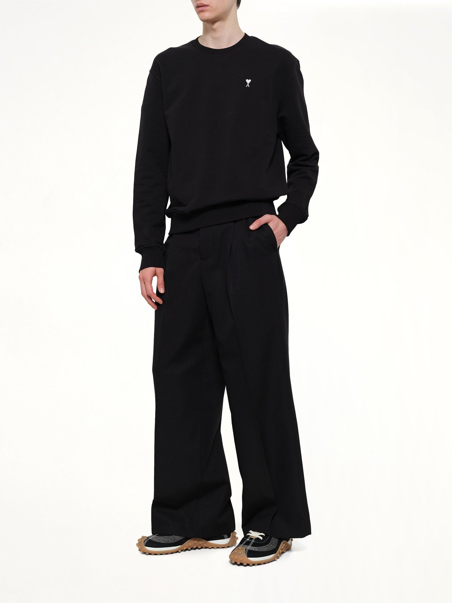 AMI PARIS Contrasted ADC Sweatshirt (Black)