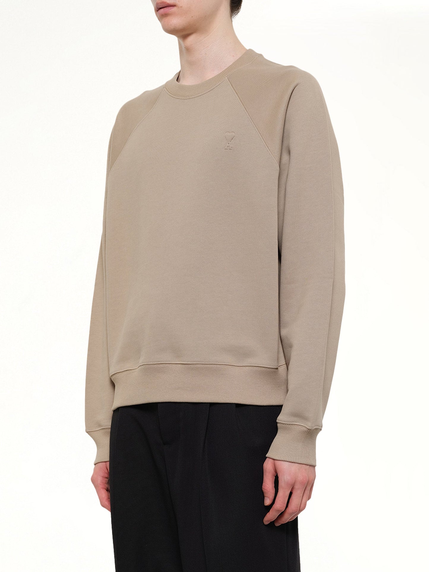 AMI PARIS Small Embossed ADC Sweatshirt (Beige)