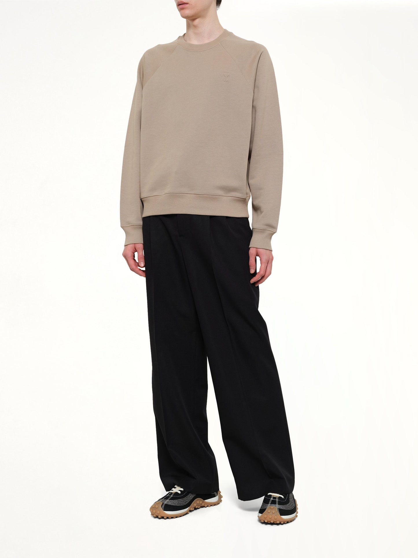 AMI PARIS Small Embossed ADC Sweatshirt (Beige)