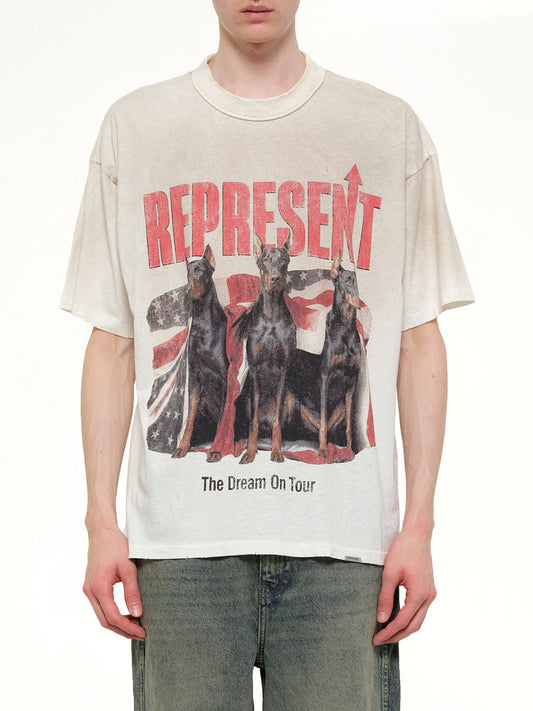 Image of T-Shirts. Product name - Dream On Tour T-Shirt in White colour by brand - REPRESENT
