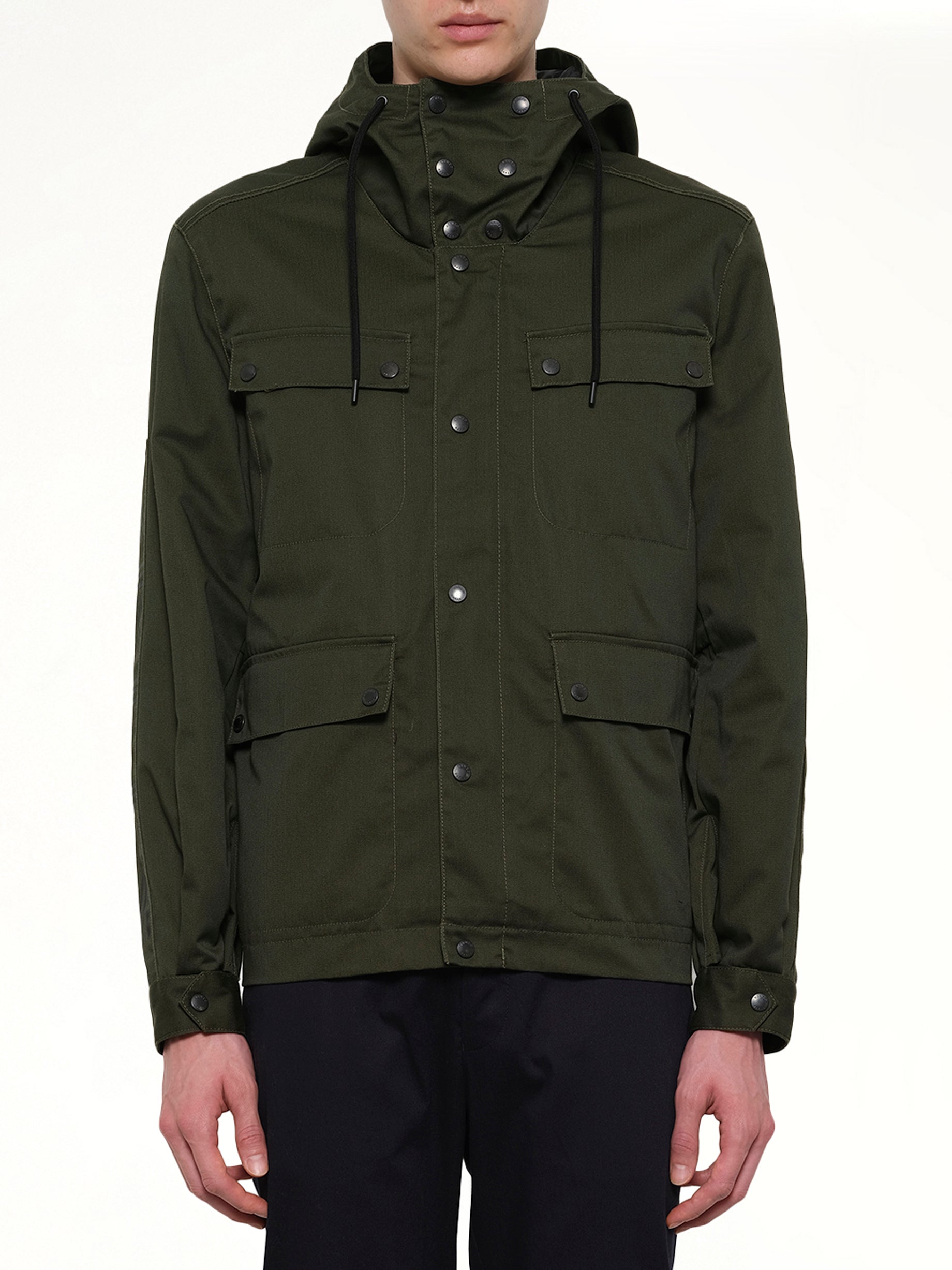 Image of a model wearing Outerwear. Product name - Paris Parka in Khaki colour by brand - KENZO