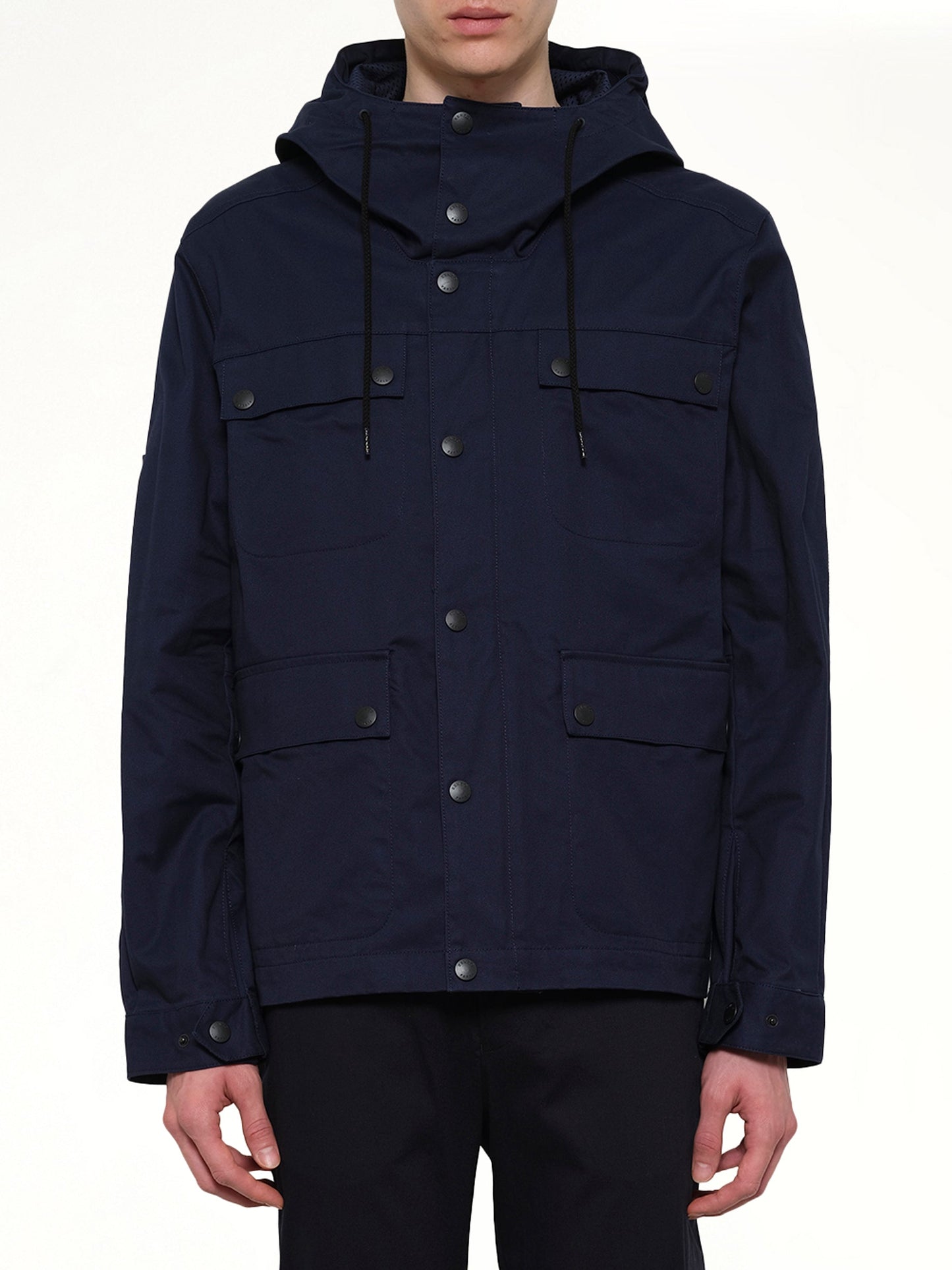 Image of a model wearing Outerwear. Product name - Sport Parka in Blue colour by brand - KENZO