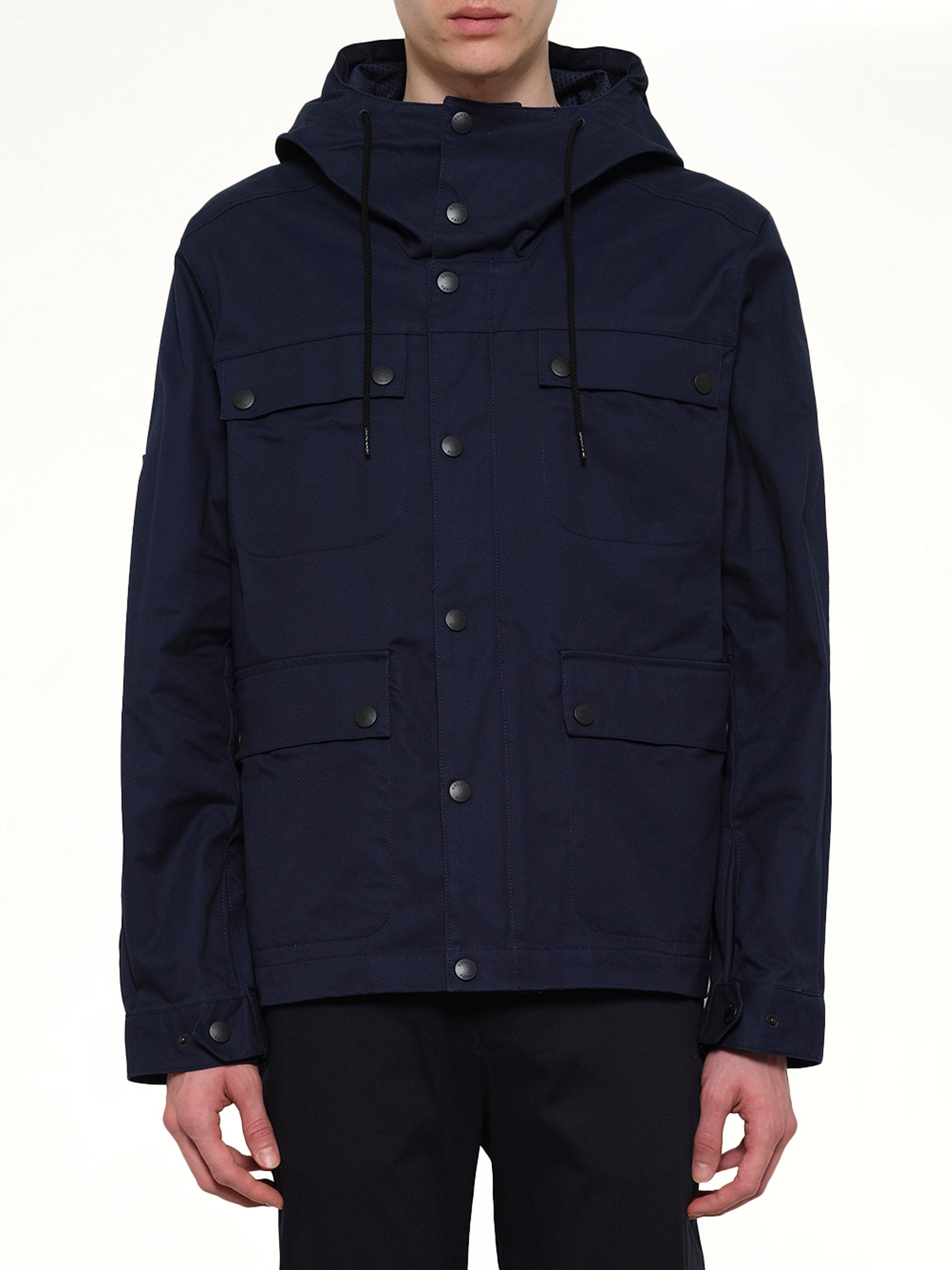 Image of a model wearing Outerwear. Product name - Sport Parka in Blue colour by brand - KENZO
