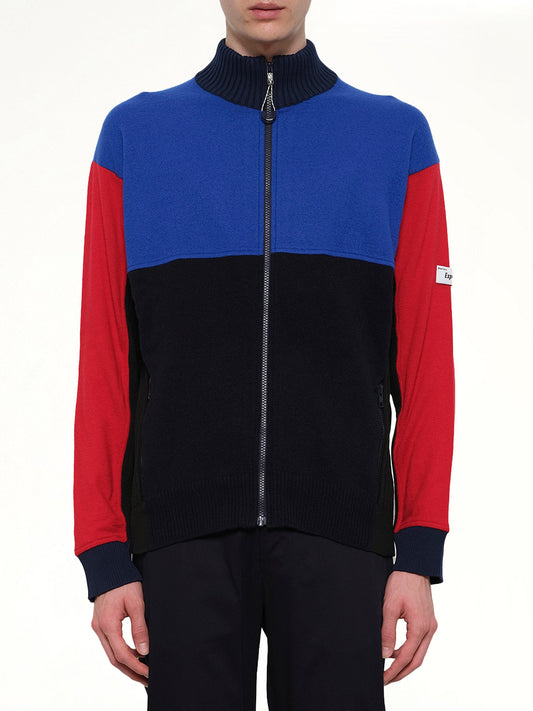 Image of Coats & Jackets. Product name - Colorblock Zip Jacket in Blue colour by brand - KENZO