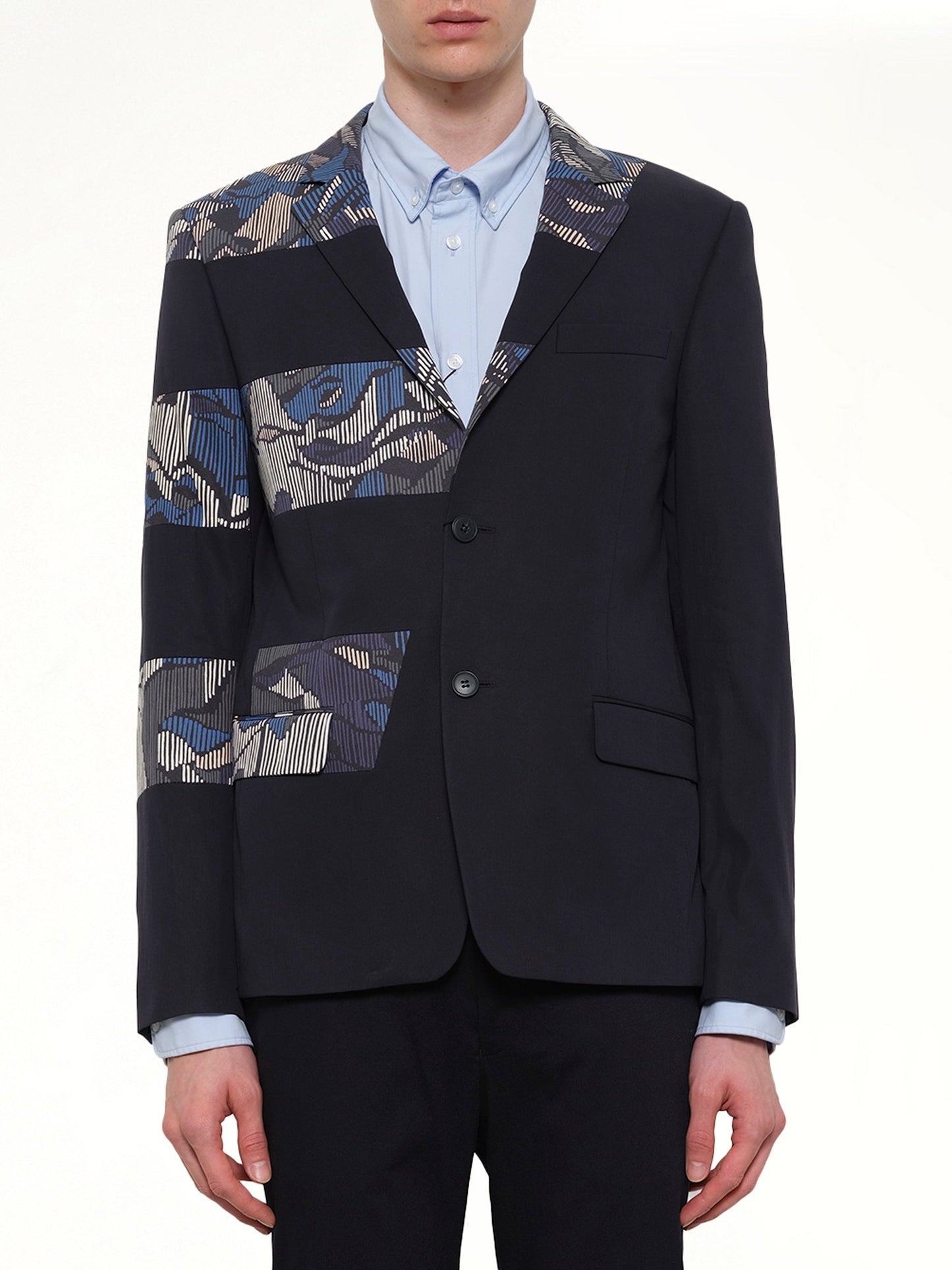 Image of Coats & Jackets. Product name - Constructed Suit Jacket in Navy colour by brand - KENZO