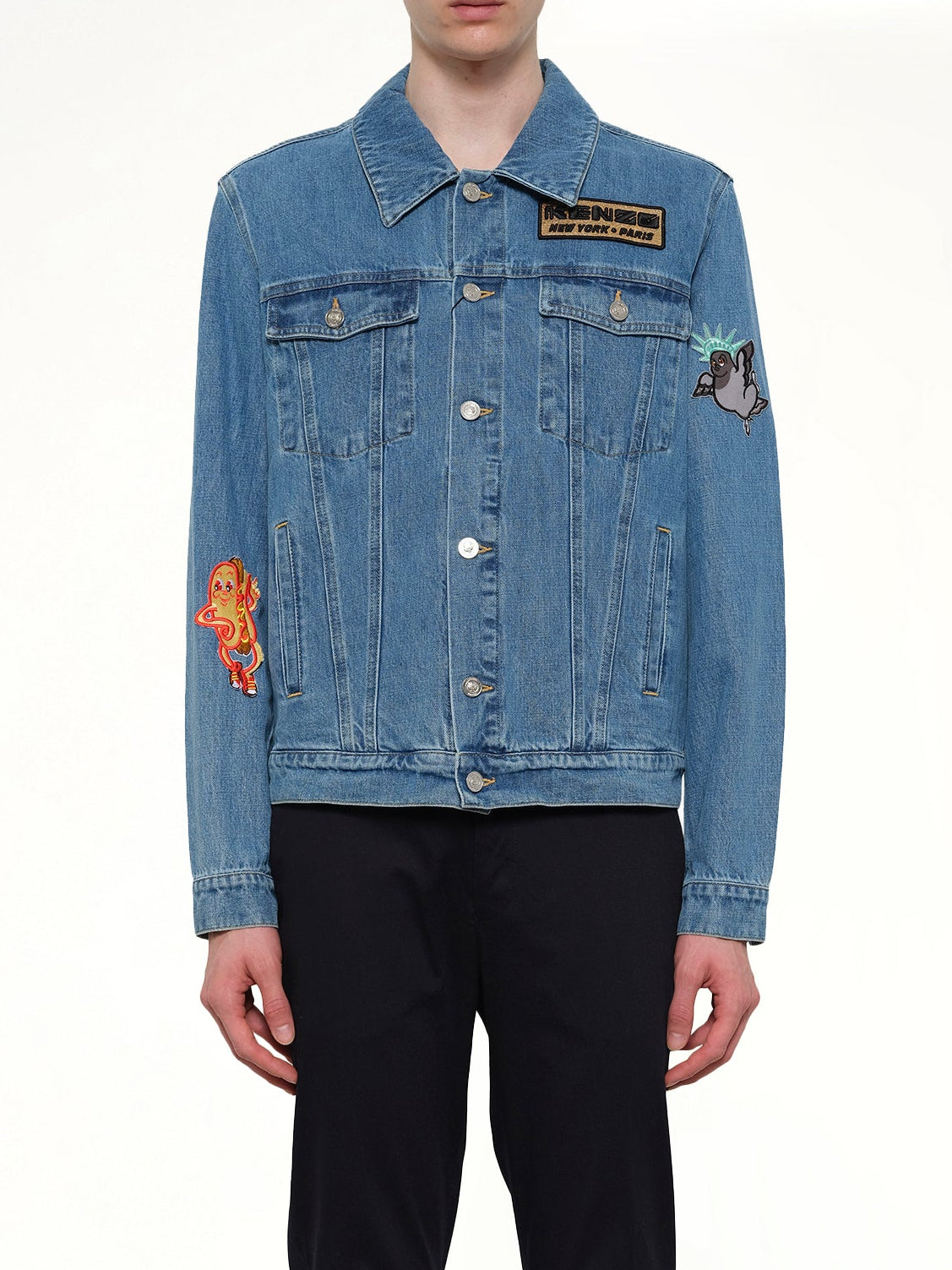 Image of Coats & Jackets. Product name - Blouson in Navy colour by brand - KENZO