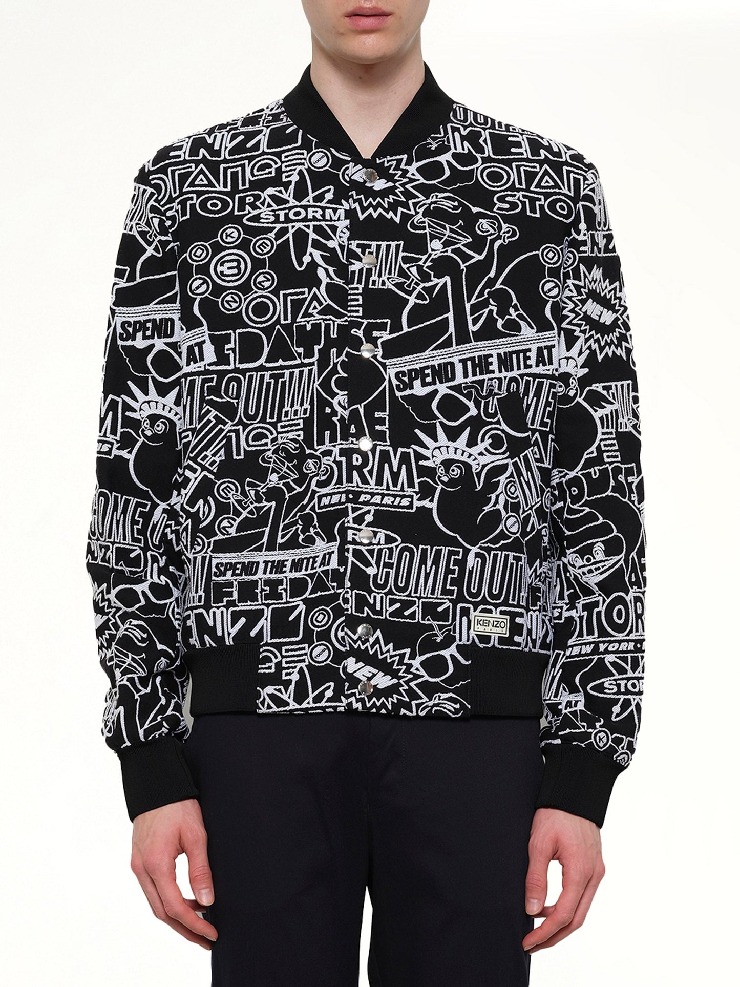 Image of Coats & Jackets. Product name - Bomber Jacket in Black colour by brand - KENZO