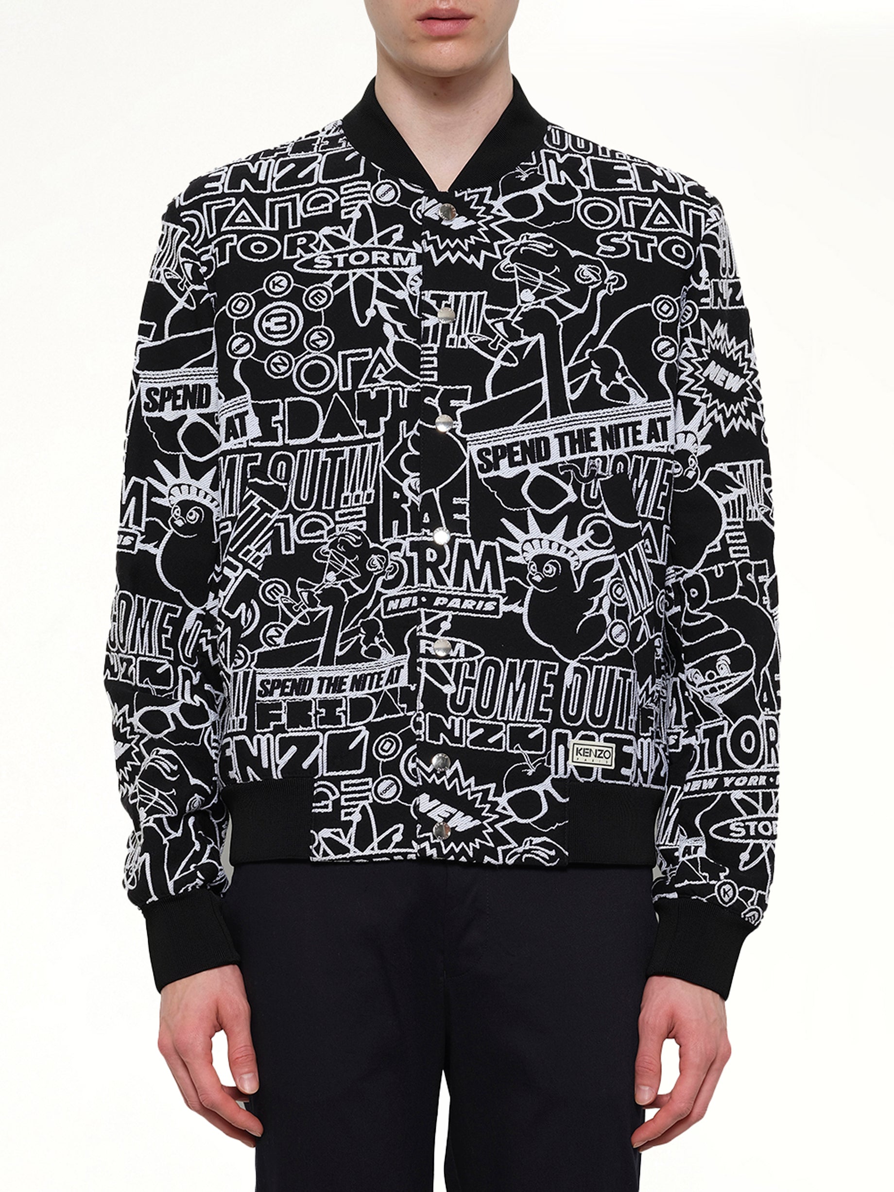 Image of Coats & Jackets. Product name - Bomber Jacket in Black colour by brand - KENZO