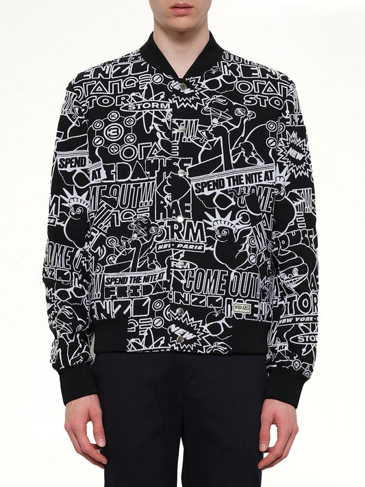 Image of Coats & Jackets. Product name - Bomber Jacket in Black colour by brand - KENZO
