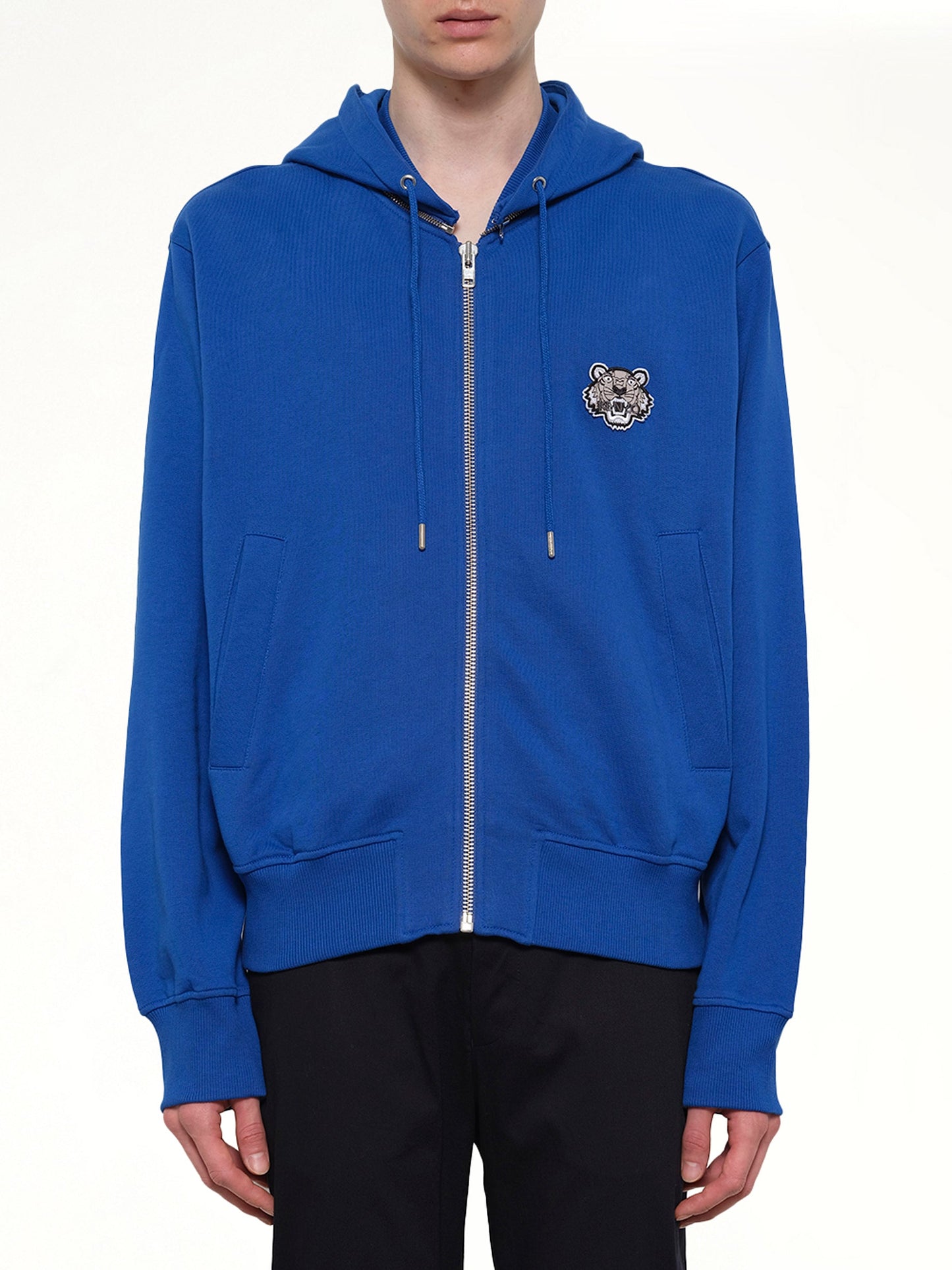 Image of Coats & Jackets. Product name - Tiger Hoodie Blouson in Blue colour by brand - KENZO