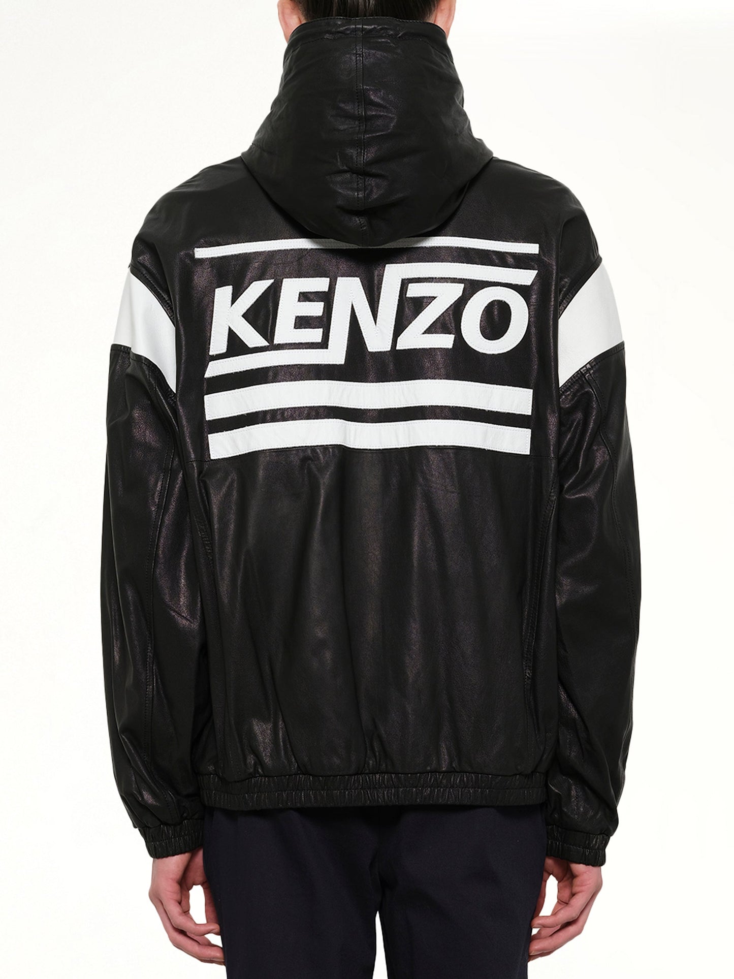 KENZO Hyper Logo Leather Jacket (Black)