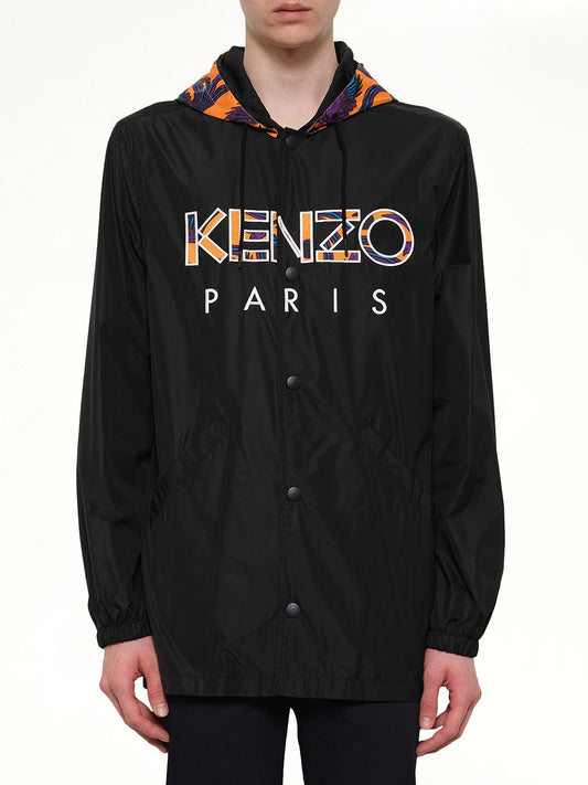 Image of Coats & Jackets. Product name - Logo Coach Jacket in Black colour by brand - KENZO