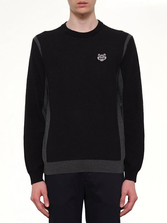 Image of a model wearing Outerwear. Product name - Kenzo Pullover in Black colour by brand - KENZO