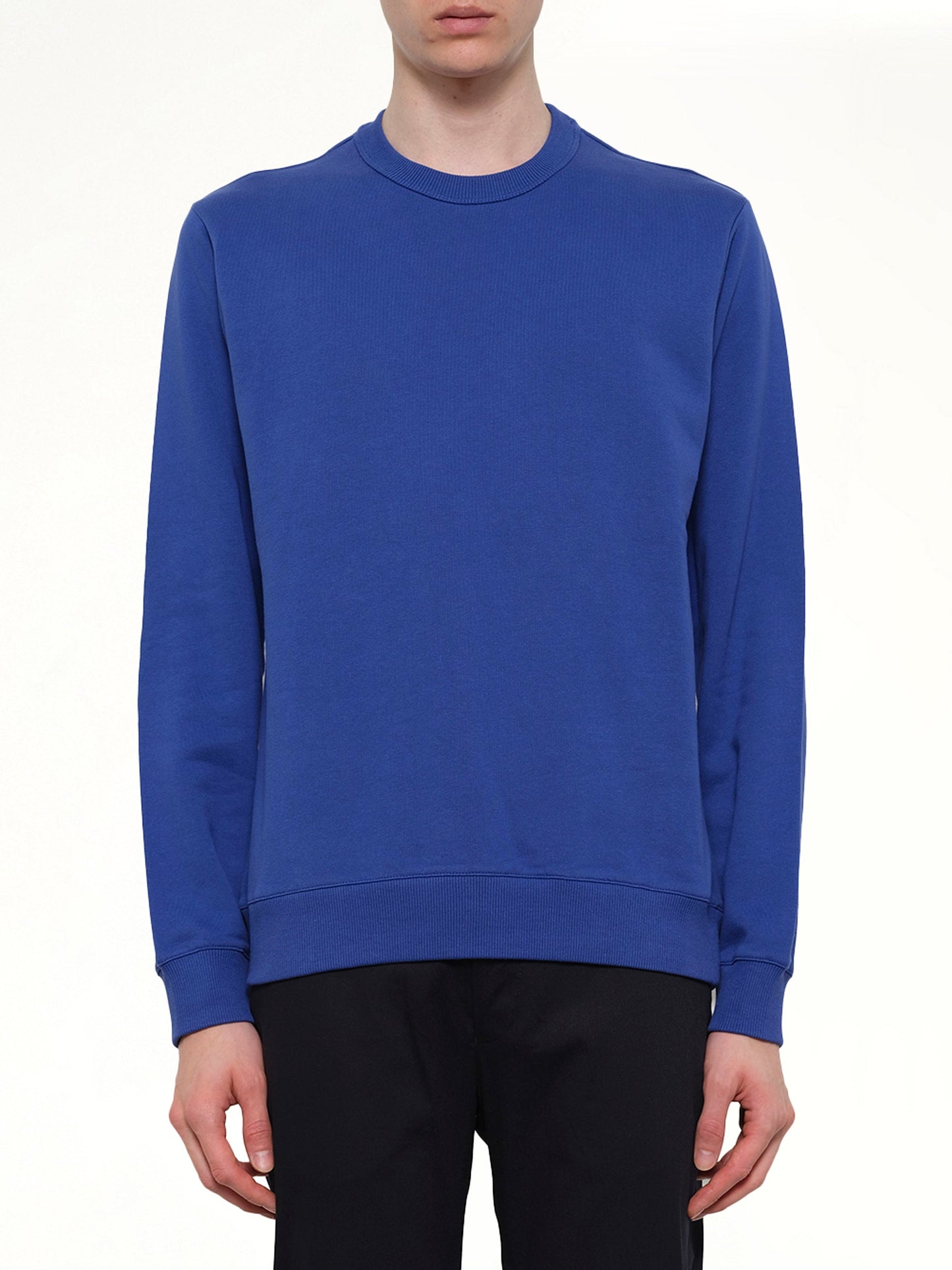 Image of a model wearing Outerwear. Product name - Logo Sweatshirt in Blue colour by brand - KENZO