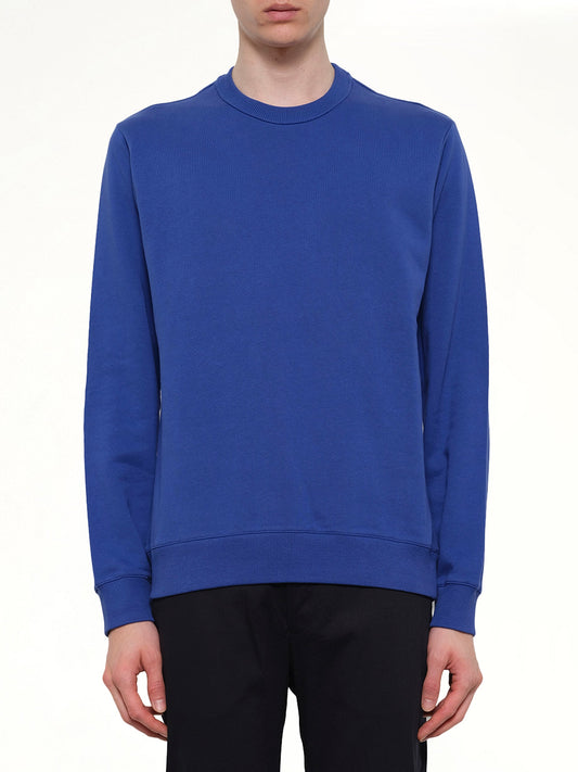 Image of a model wearing Outerwear. Product name - Logo Sweatshirt in Blue colour by brand - KENZO