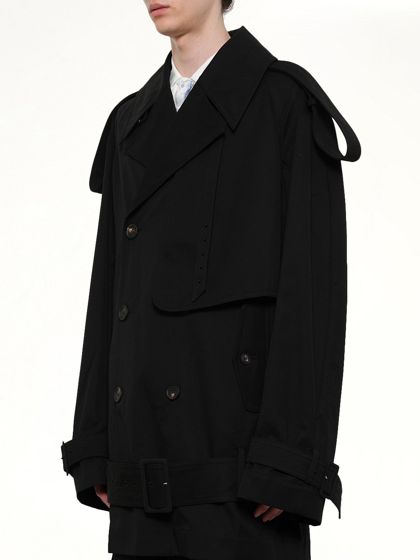 EGONLAB Unlined Technical Trench Coat (Black)