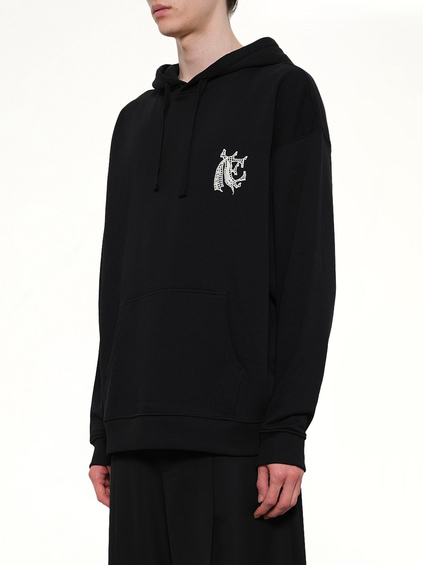 EGONLAB Hermine Print Cotton Hoodie (Black)