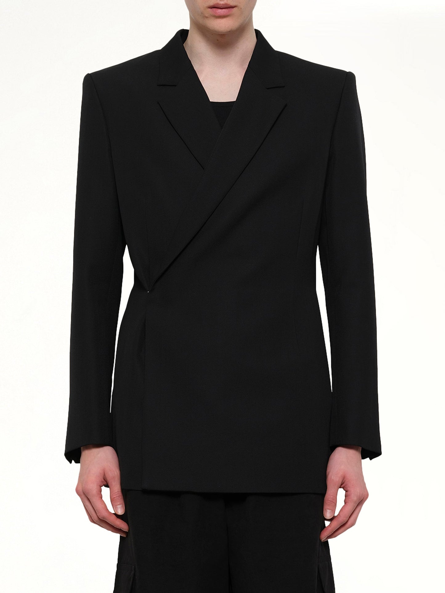 Image of Coats & Jackets. Product name - Egonic Double Breasted Jacket in Black colour by brand - EGONLAB