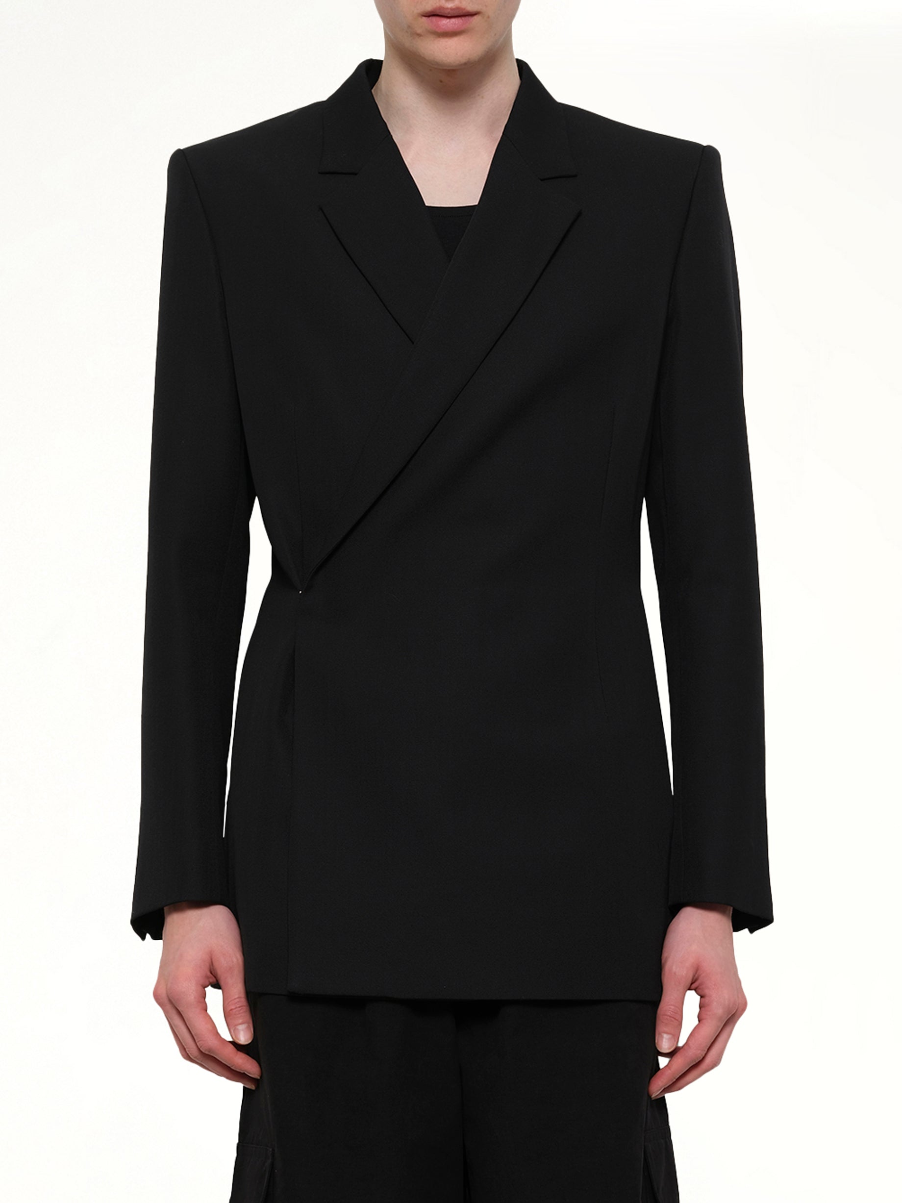 Image of Coats & Jackets. Product name - Egonic Double Breasted Jacket in Black colour by brand - EGONLAB