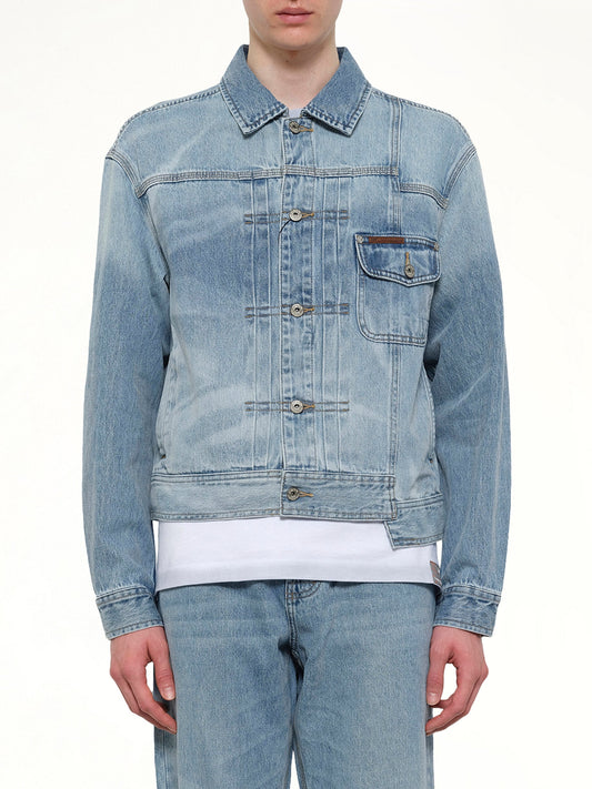Image of Coats & Jackets. Product name - FCW x Lee Denim Jacket in Blue colour by brand - FENG CHEN WANG