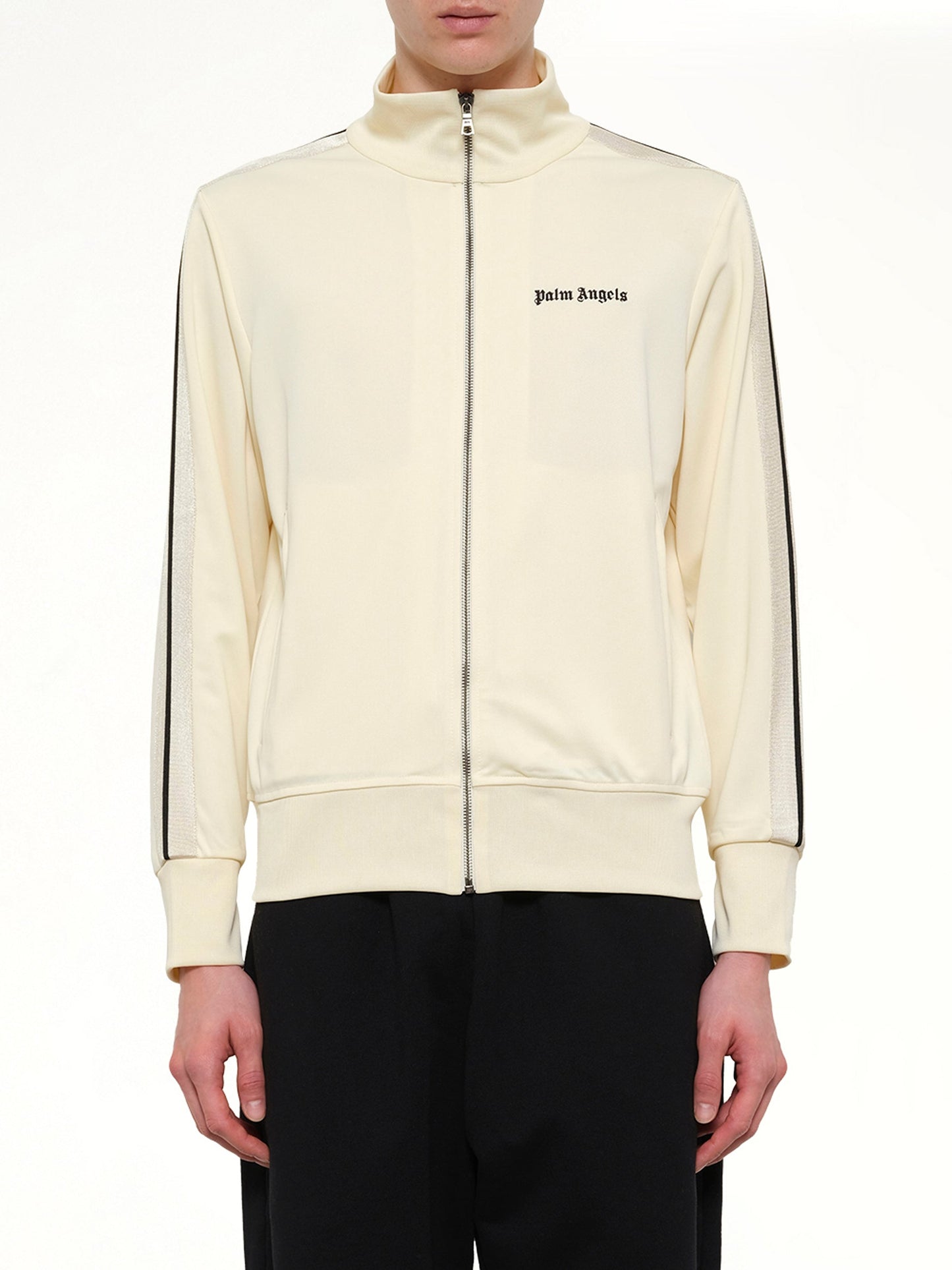 Image of Coats & Jackets. Product name - Classic Logo Track Top in White colour by brand - PALM ANGELS