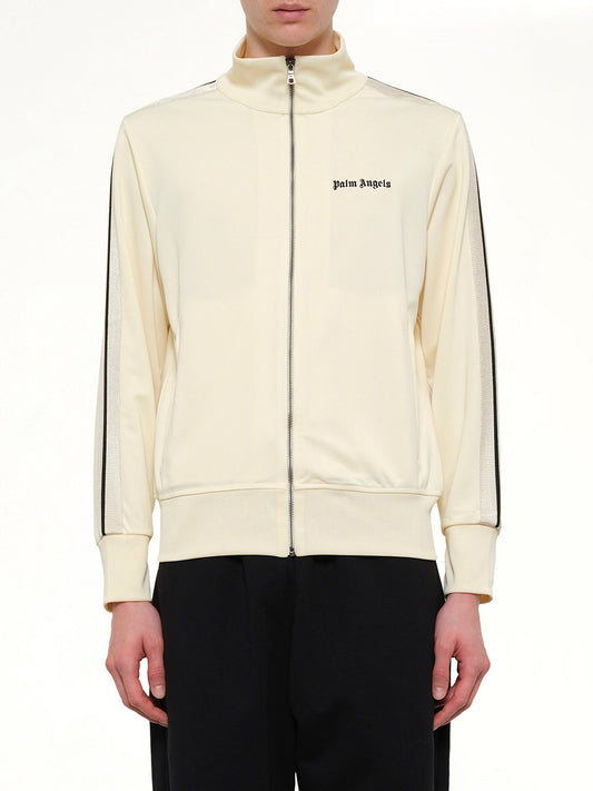 Image of Coats & Jackets. Product name - Classic Logo Track Top in White colour by brand - PALM ANGELS