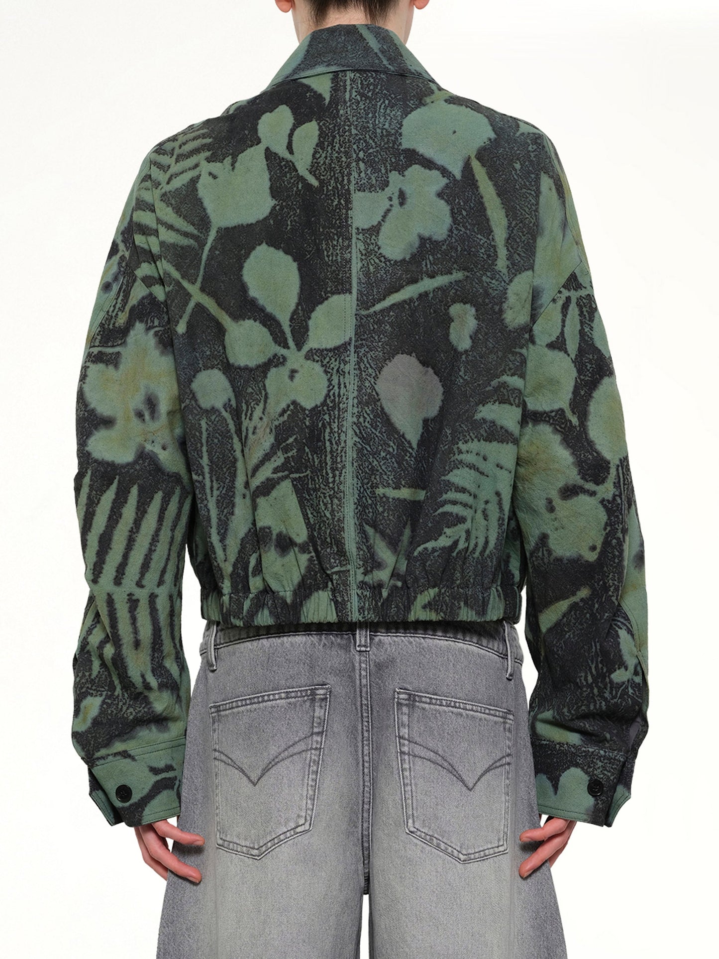 FENG CHEN WANG Plants Dye Cropped Jacket (Green)