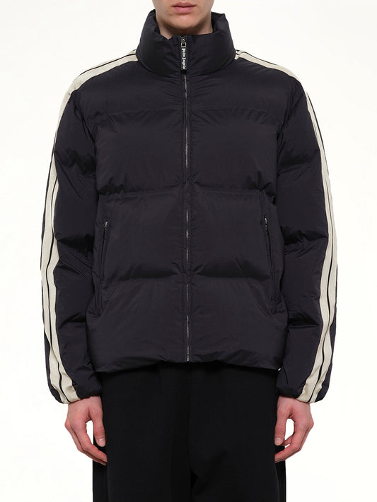 Image of Coats & Jackets. Product name - Classic Logo Track Down Jacket in Black colour by brand - PALM ANGELS