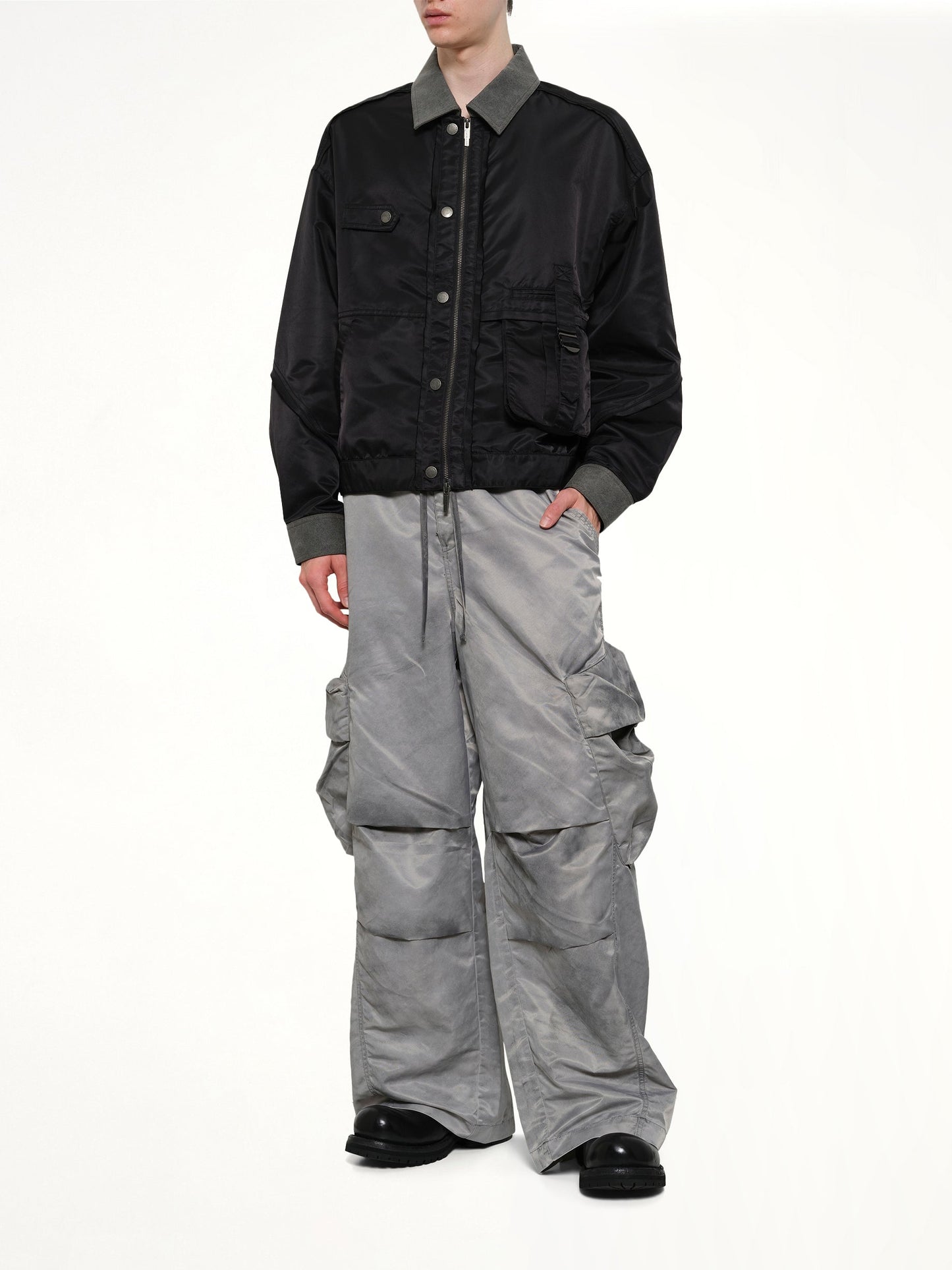 FENG CHEN WANG Sandwashed Nylon Cargos (Grey)