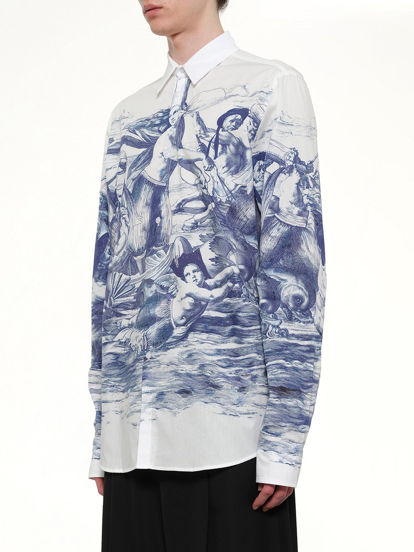 EGONLAB Breizh print Long Sleeve Shirt (Blue)