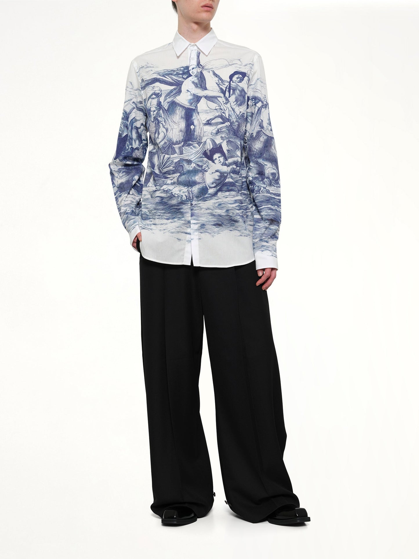 EGONLAB Breizh print Long Sleeve Shirt (Blue)