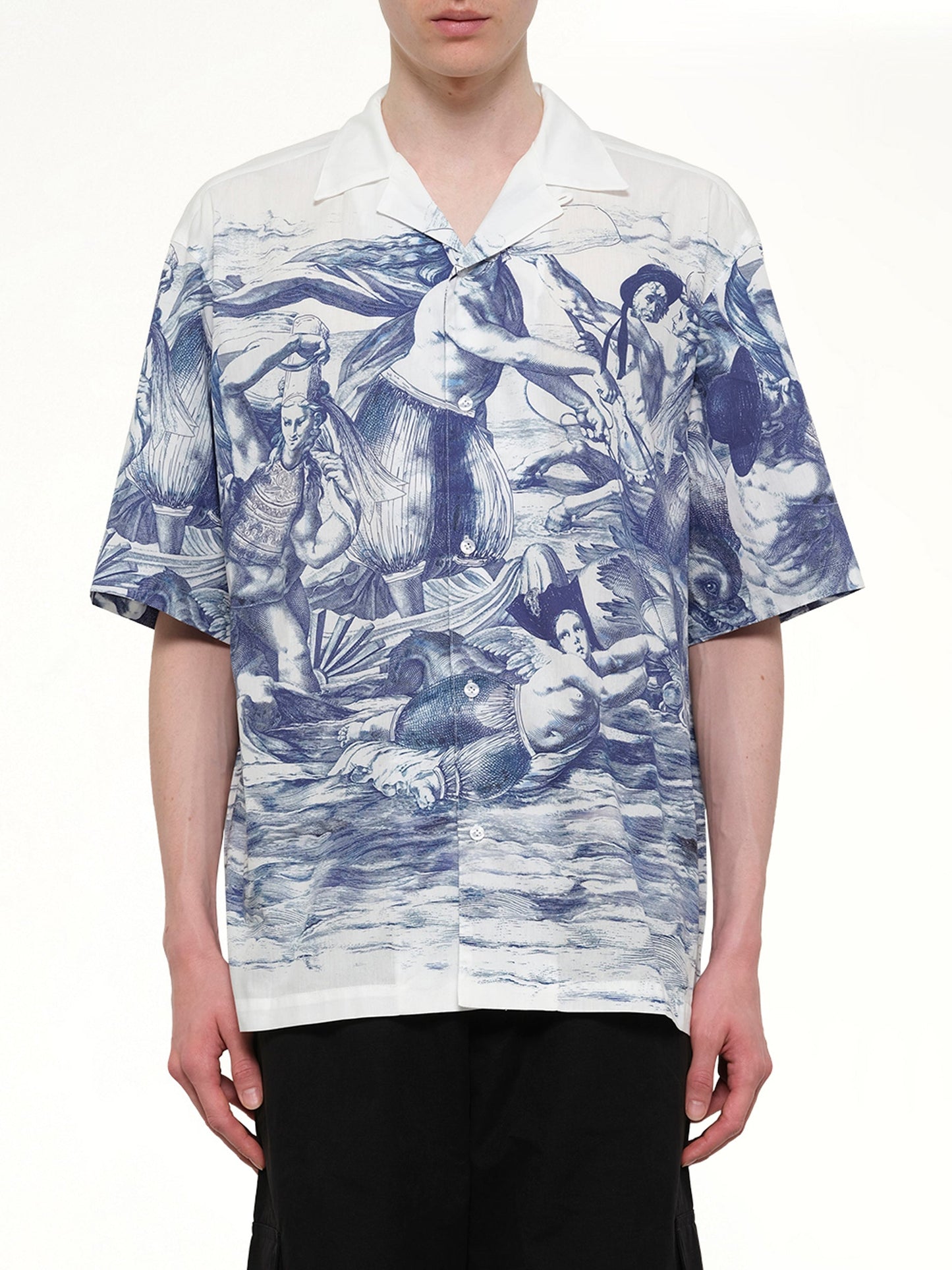 Image of Shirts. Product name - Breizh Print Cuba Shirt in Blue colour by brand - EGONLAB