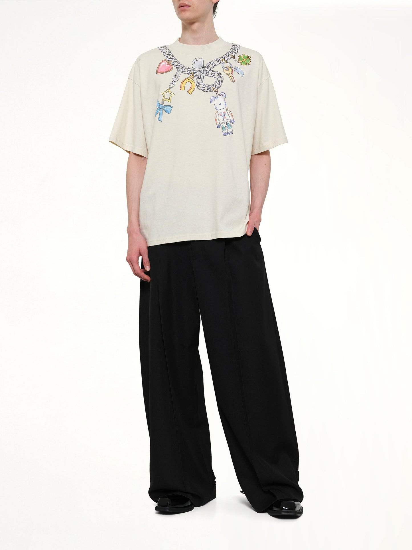 EGONLAB Bearbrick Print Cotton T-Shirt (White)