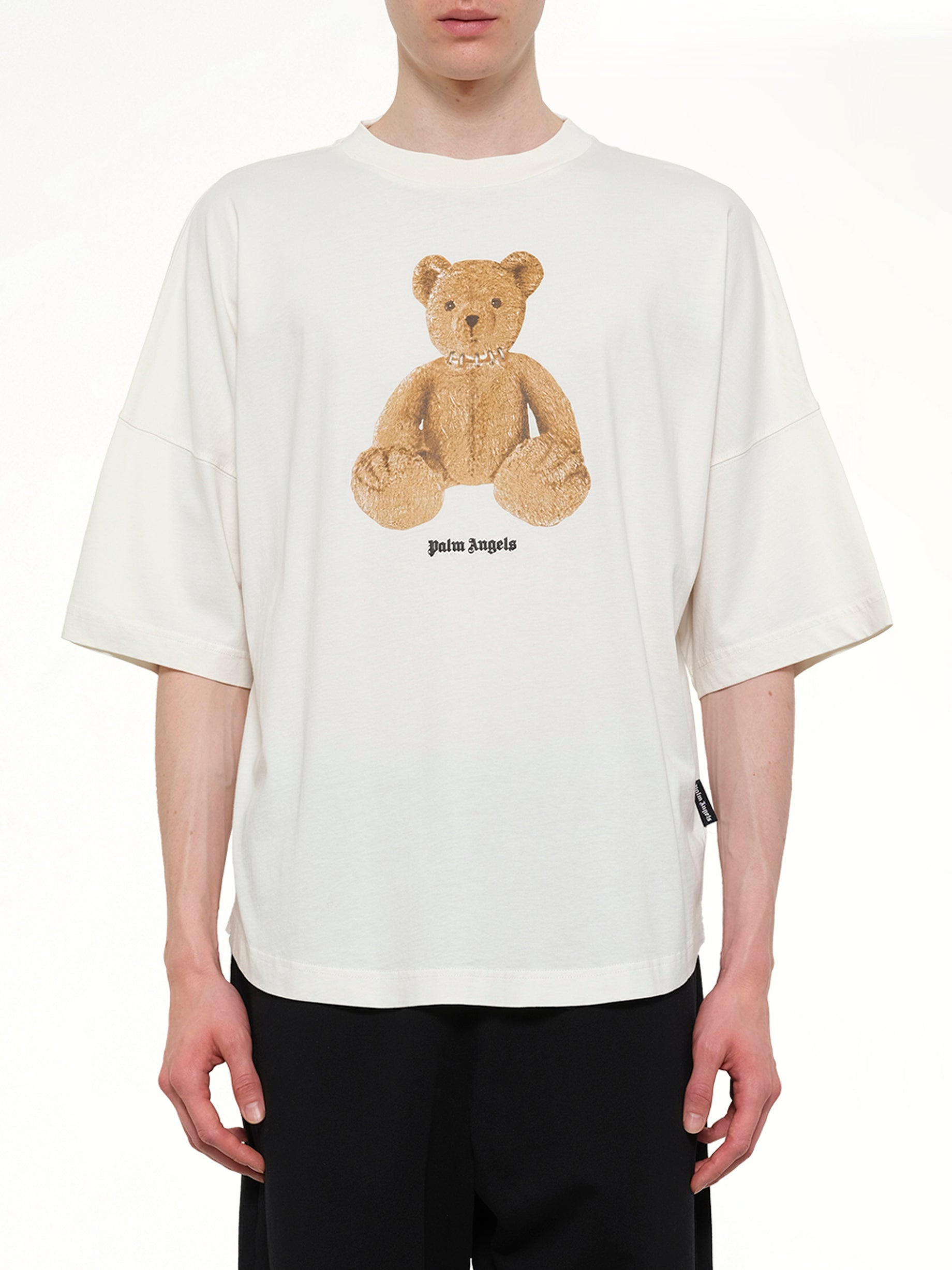 Image of T-Shirts. Product name - Bear Over T-Shirt in White colour by brand - PALM ANGELS