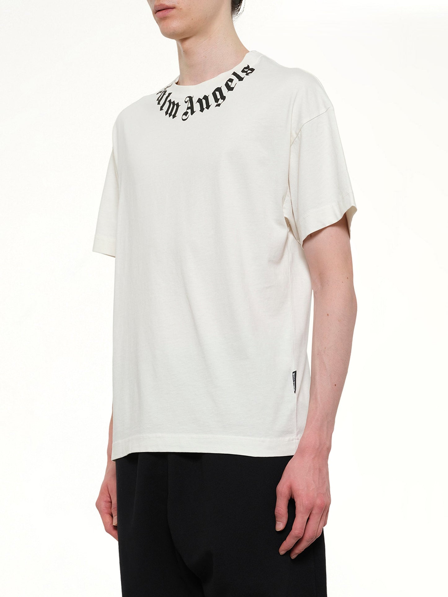 PALM ANGELS Neck Logo Regular T-Shirt (White)