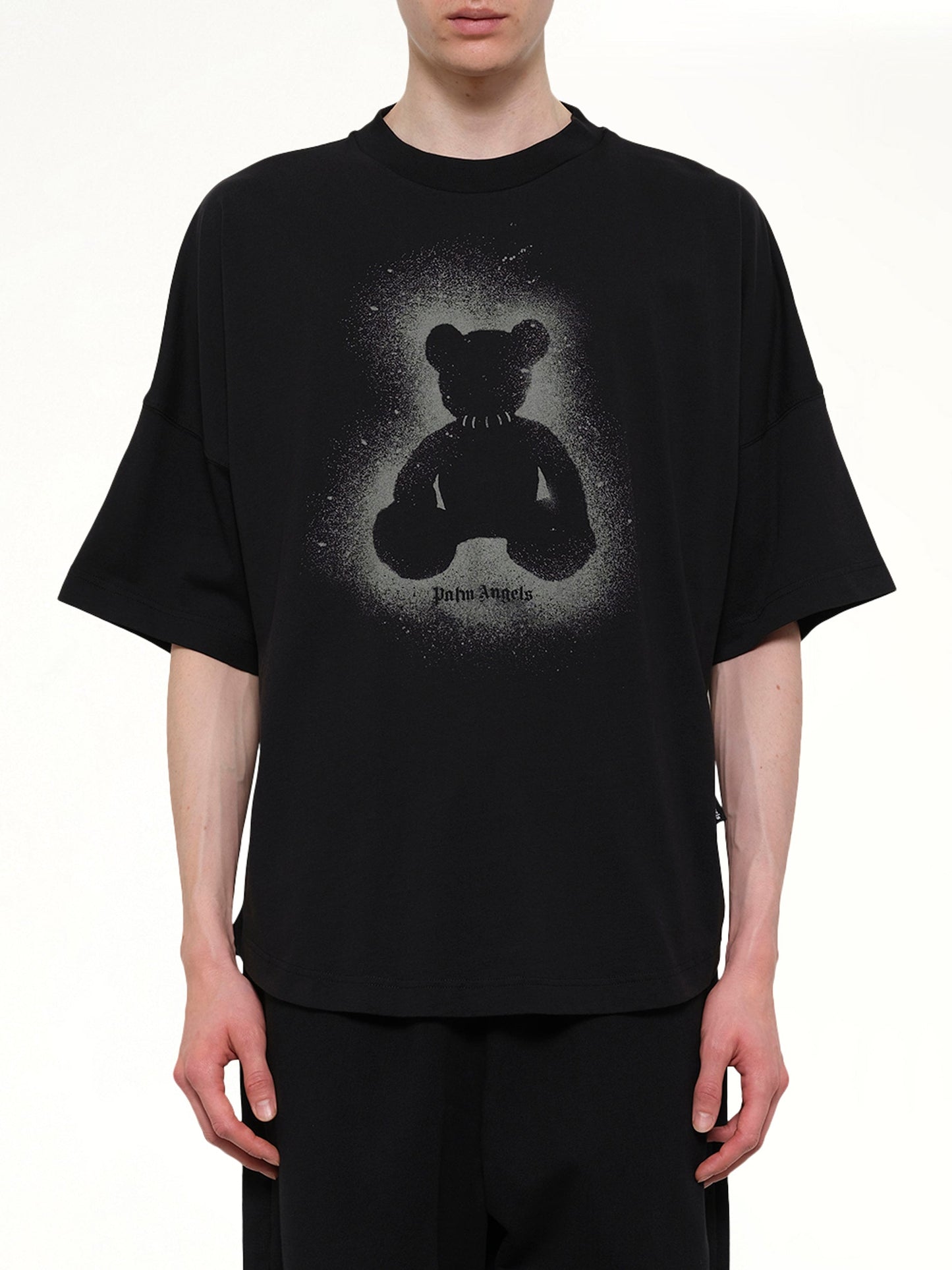 Image of T-Shirts. Product name - Spray Bear Over T-Shirt in Black colour by brand - PALM ANGELS