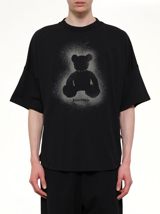 Image of T-Shirts. Product name - Spray Bear Over T-Shirt in Black colour by brand - PALM ANGELS