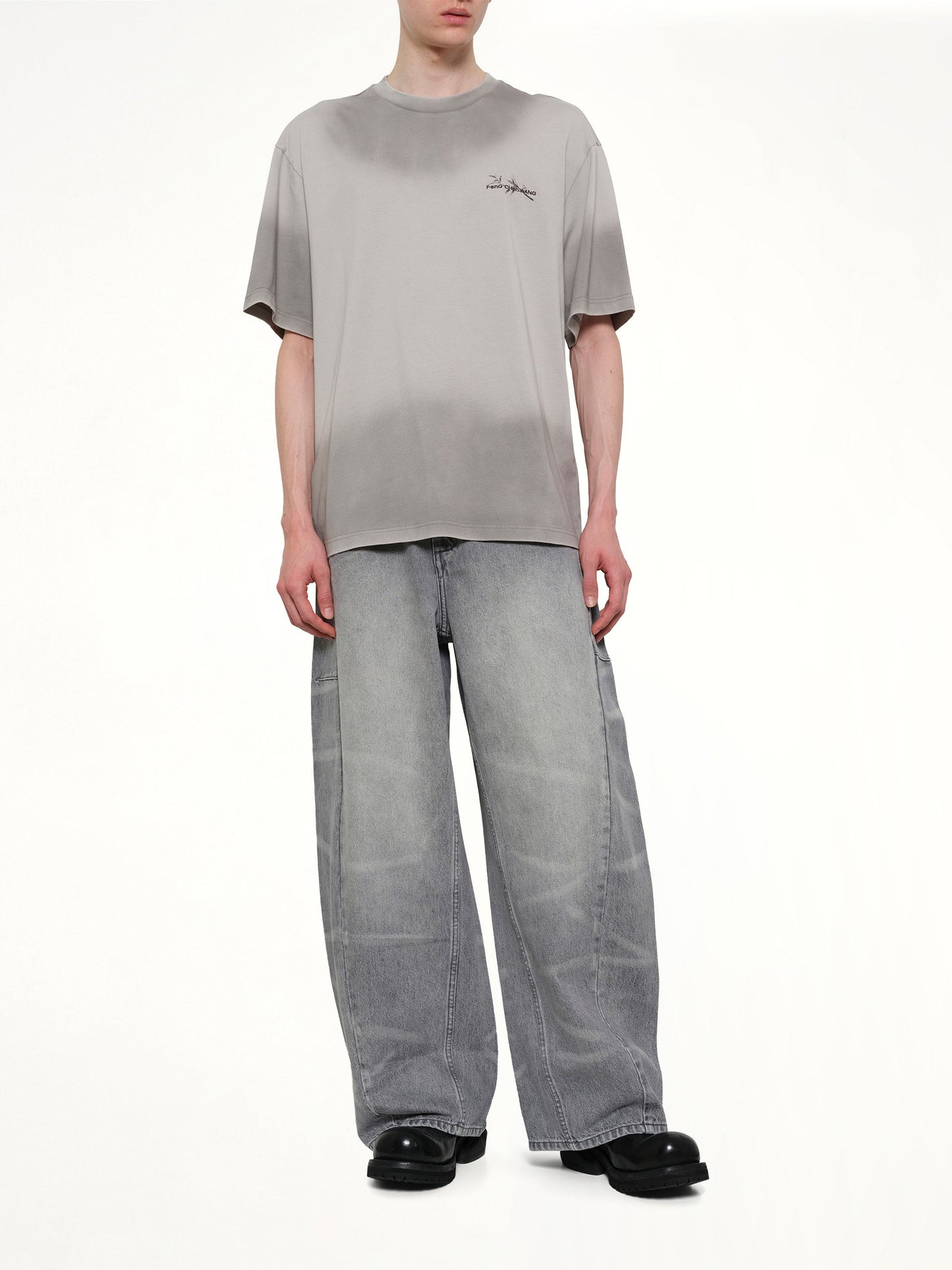 FENG CHEN WANG Spray Painted Logo T-Shirt (Grey)