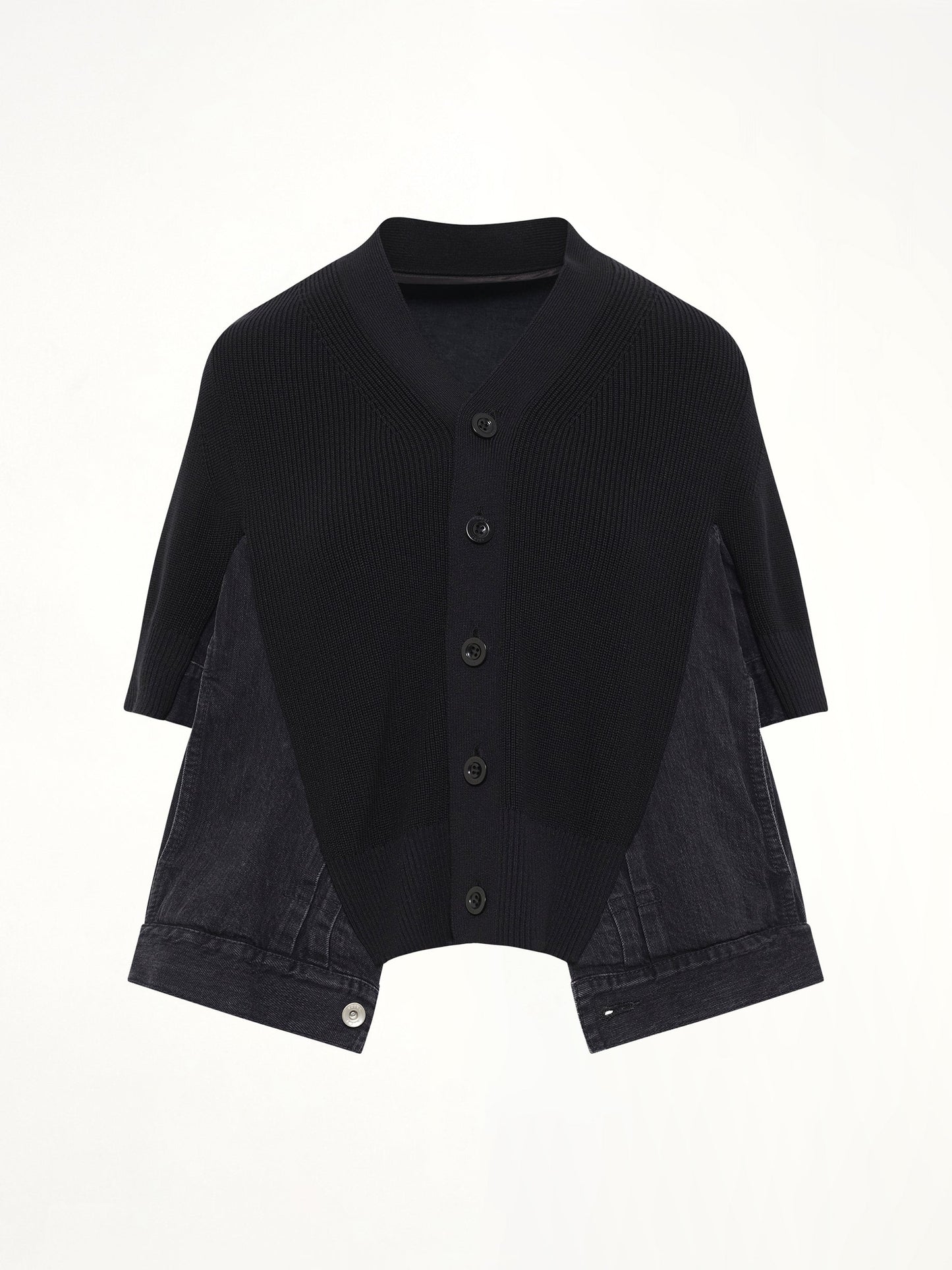 SACAI Denim x Knit SS Cardigan (Black)