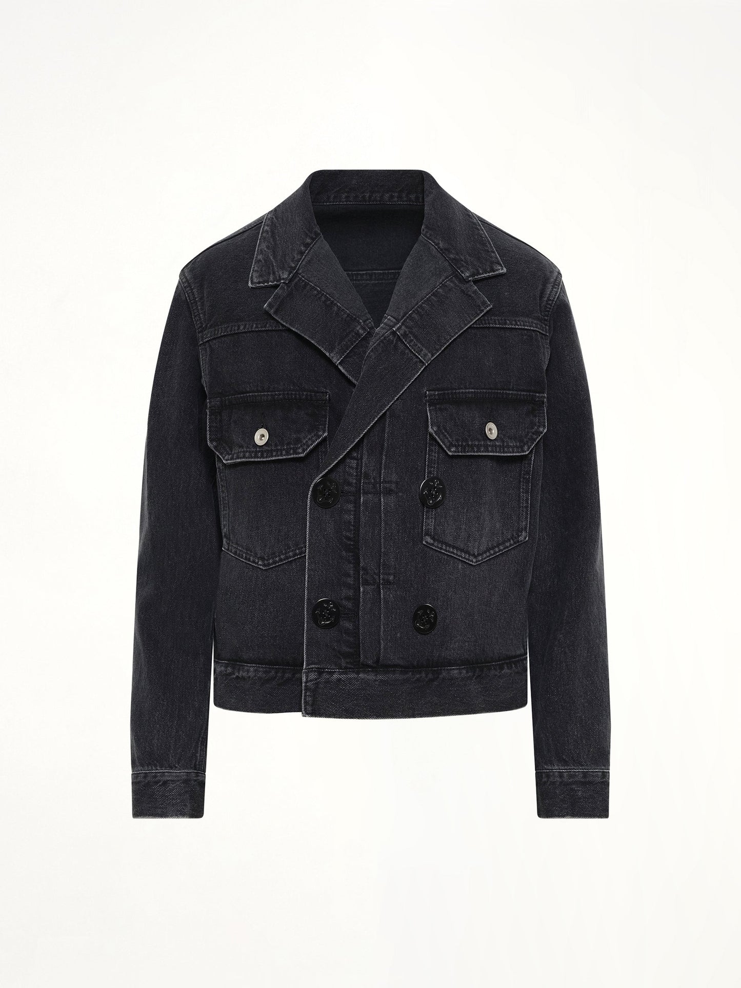 SACAI Double Breasted Denim Jacket (Black)