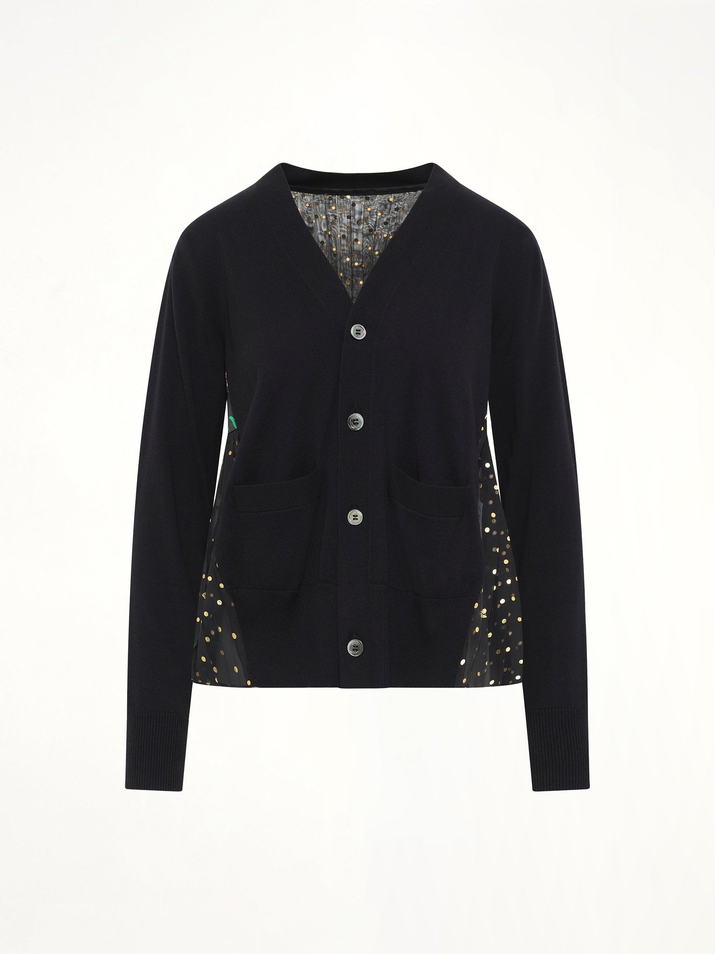 SACAI Floral Mix Cardigan (Black)