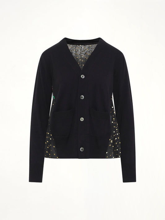 SACAI Floral Mix Cardigan (Black)