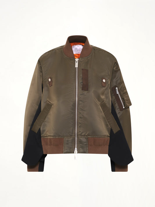 SACAI Nylon Twill x Wool Suiting Blouson (Brown)