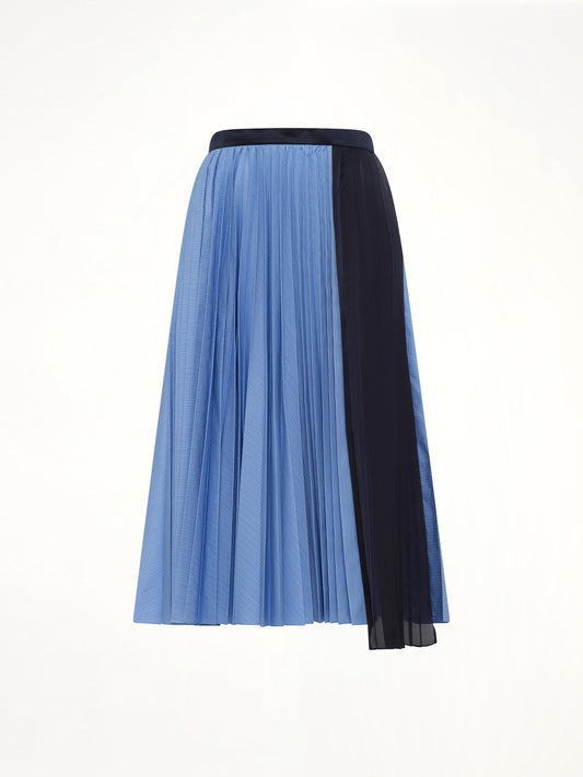 SACAI Poplin Pleat Skirt (Blue)