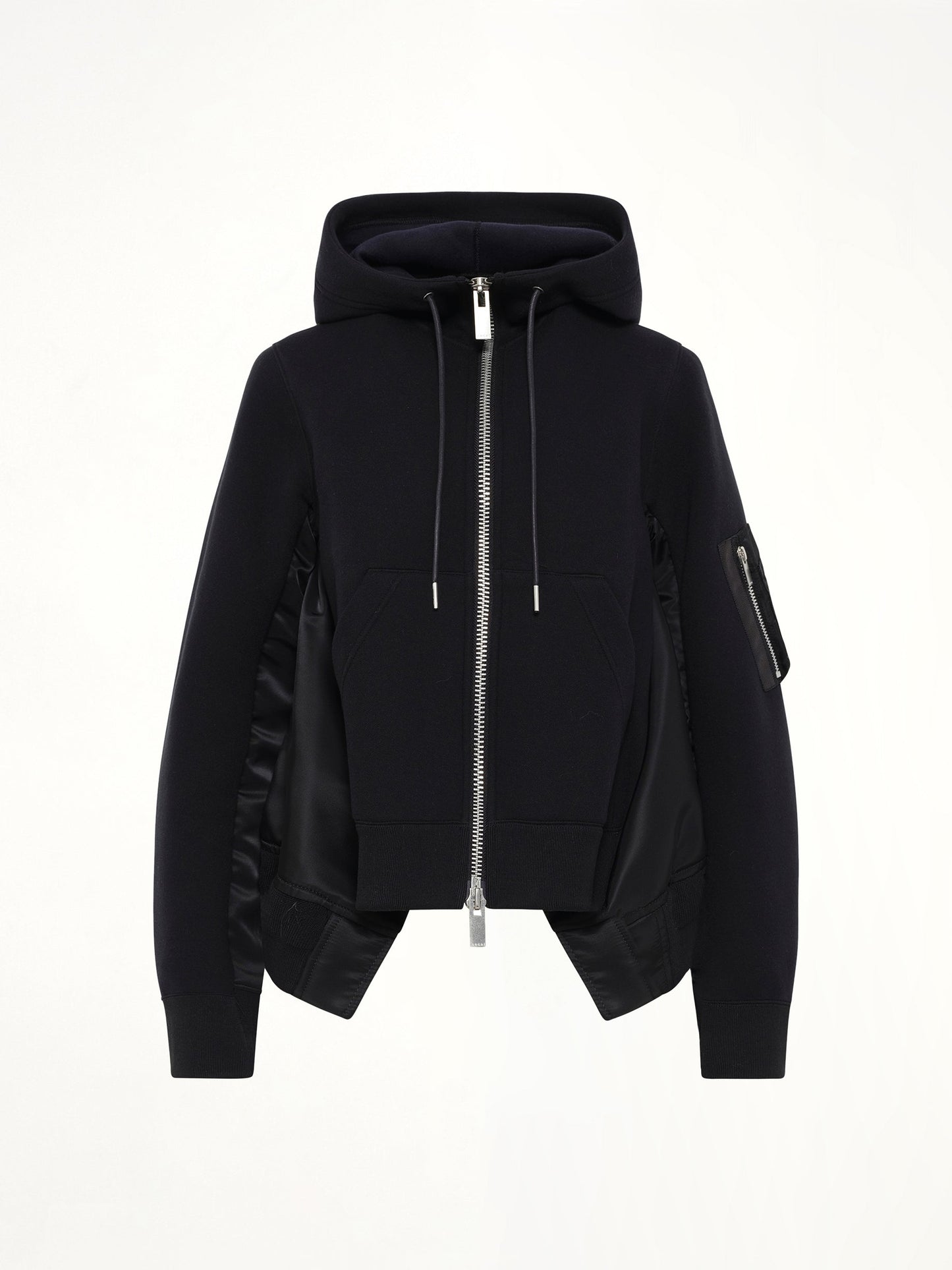 SACAI Sponge Sweat x Nylon Twill Hoodie (Black)