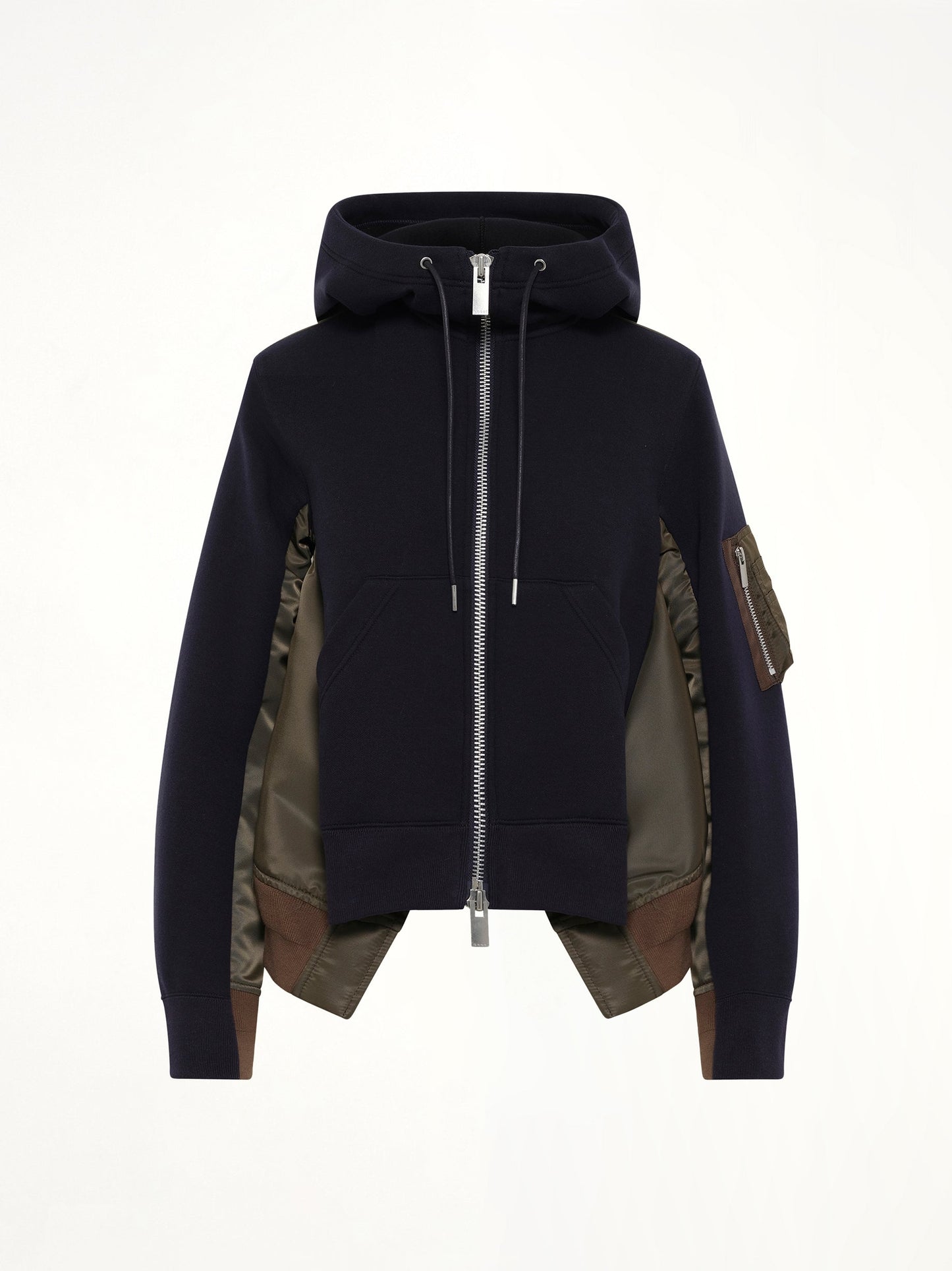 SACAI Sponge Sweat x Nylon Twill Hoodie (Navy)