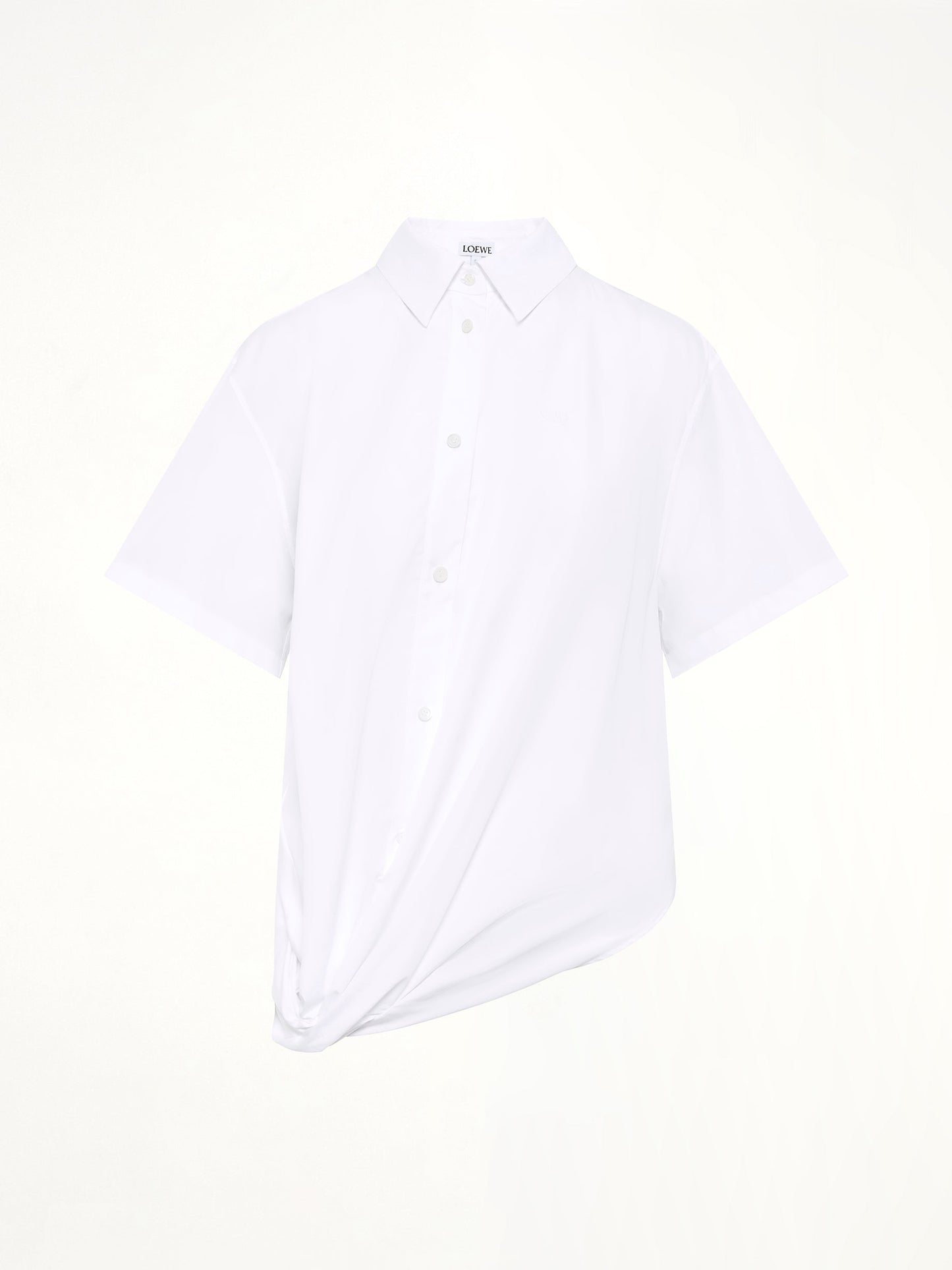 LOEWE Short Sleeve Draped Shirt (White)