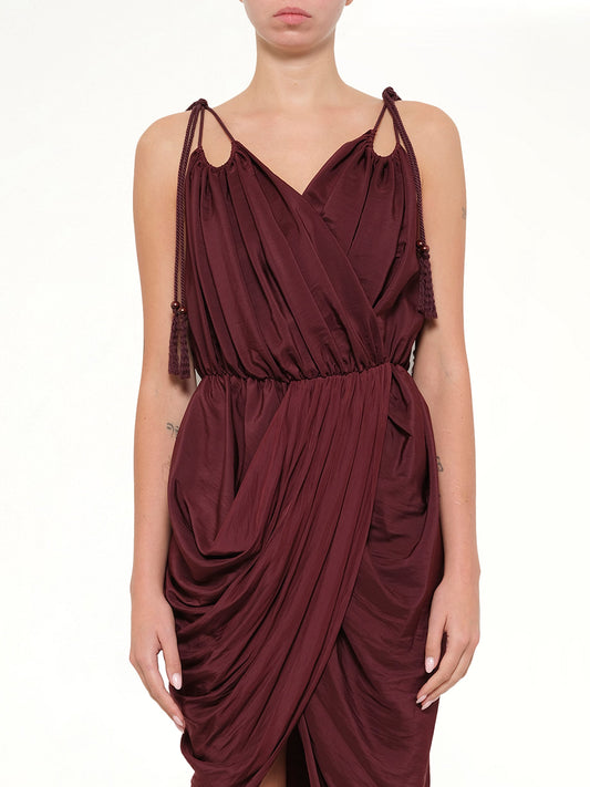 Image of Dresses. Product name - Dress in Burgundy colour by brand - LANVIN